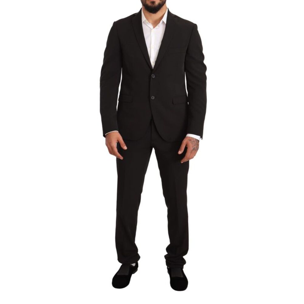 Domenico Tagliente Black Polyester Slim 2 Piece Set TAGLIENTE Men's Suit